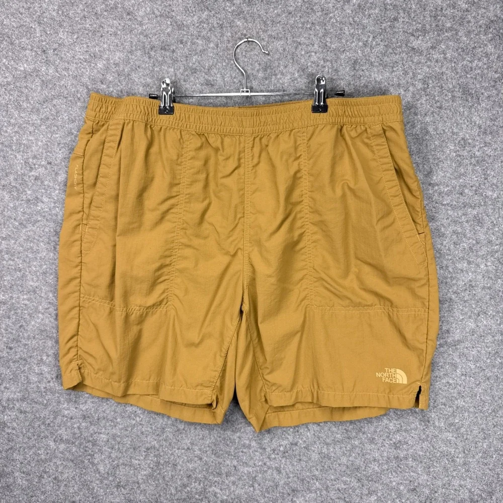 The North Face Shorts XL Mustard Yellow FlashDry Nylon Hiking Athletic Mens 6in